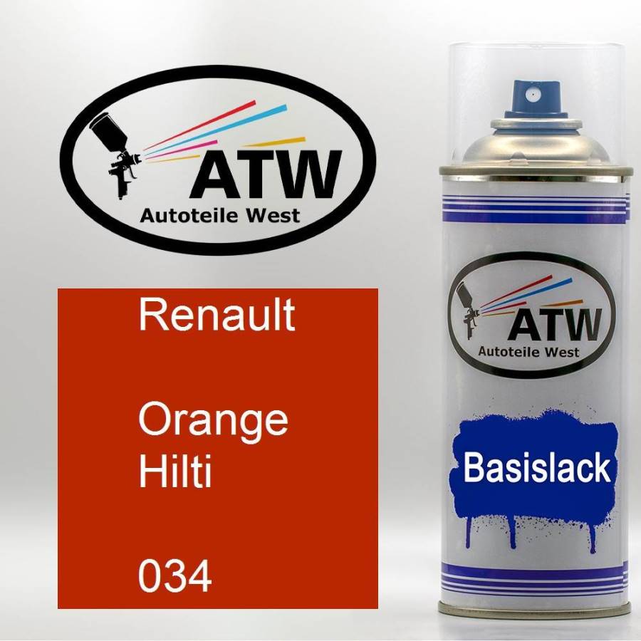 Renault, Orange Hilti, 034: 400ml Sprühdose, von ATW Autoteile West.